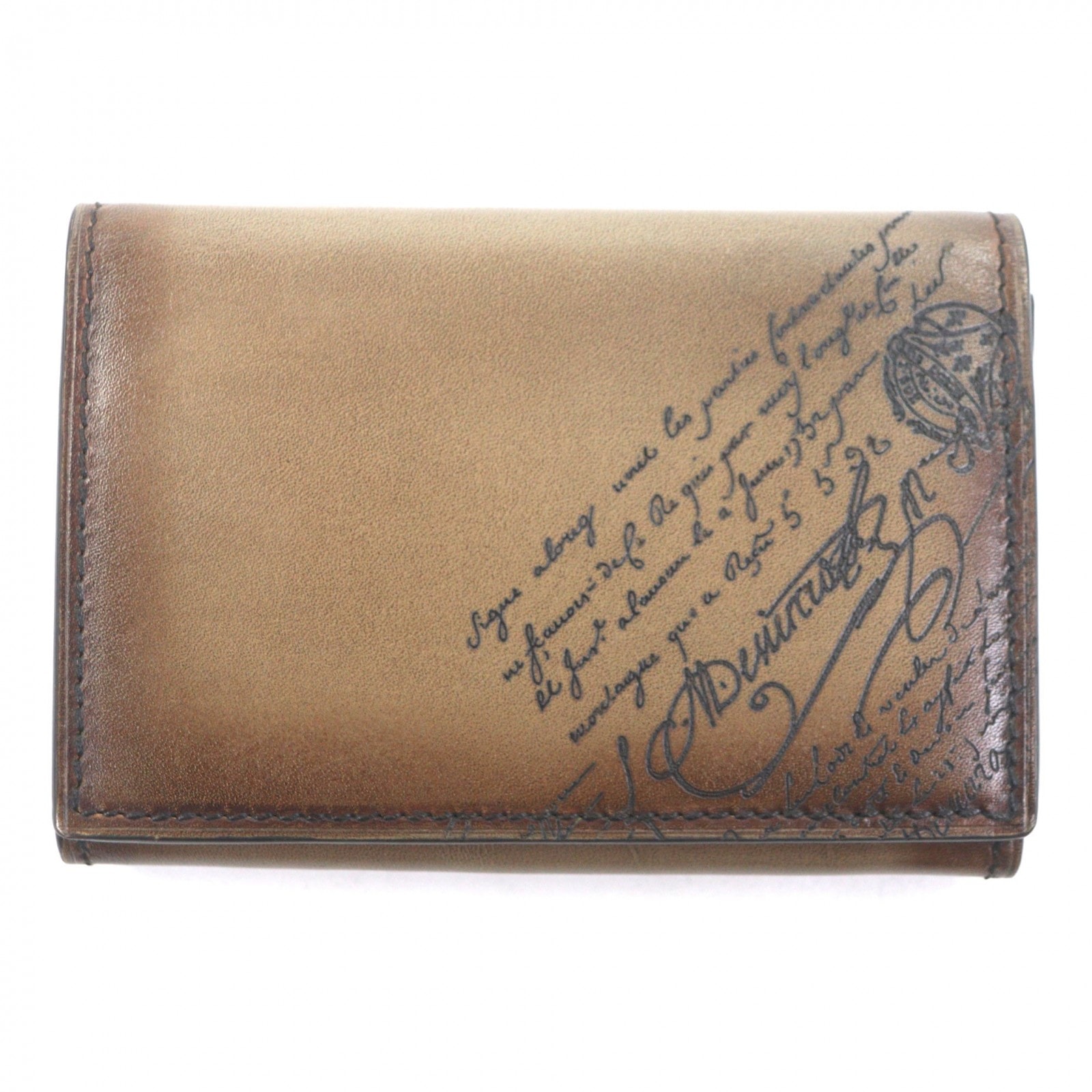 極美品 ベルルッティ カードケース インブイア ブラウン メンズ