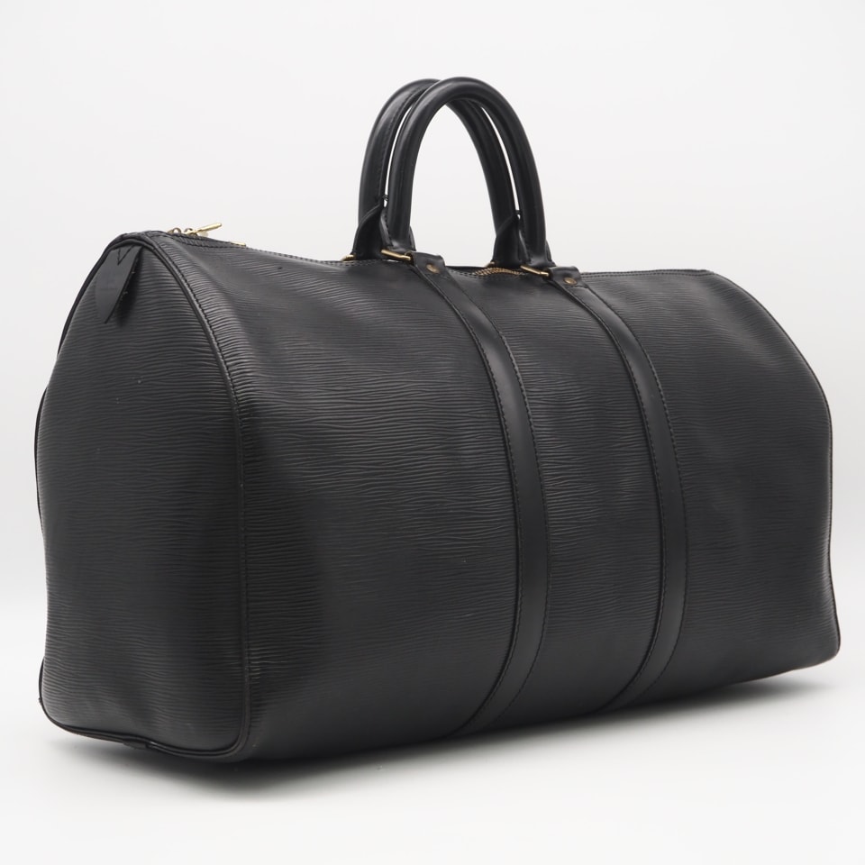 LOUIS VUITTON ルイ・ヴィトン エピ キーポル45 ノワール M59062 ボストンバッグ ブラック レザー メンズ