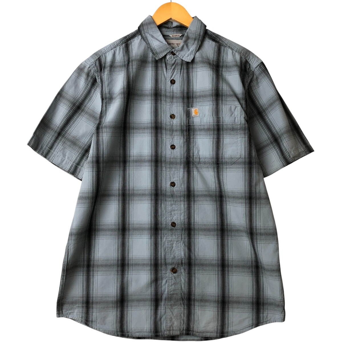 古着 カーハート Carhartt RELAXED FIT チェック柄 半袖 ワークシャツ メンズL相当/eaa589006