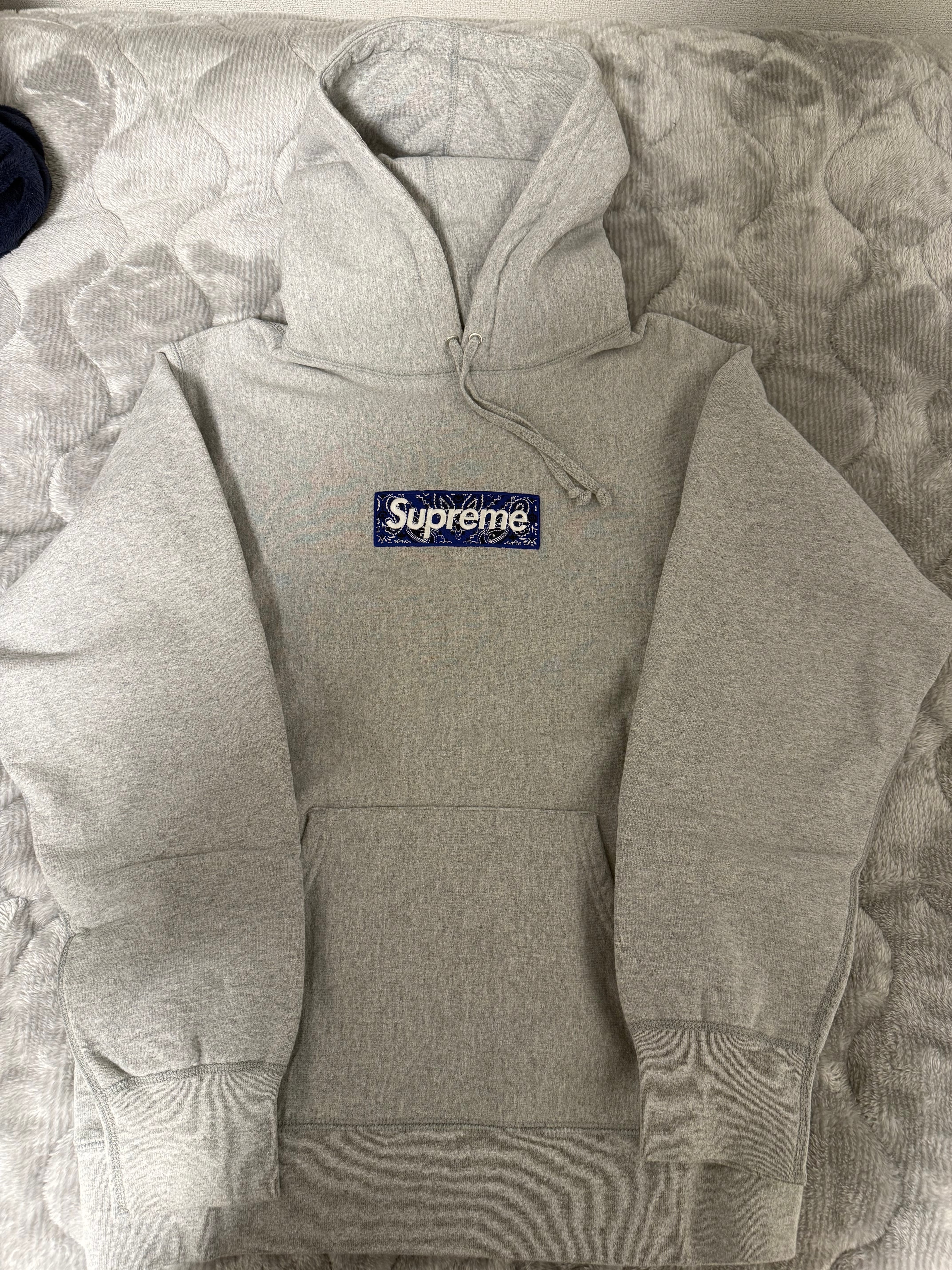 Supreme Bandana Box Logo Hooded Sweatshirt "Grey"