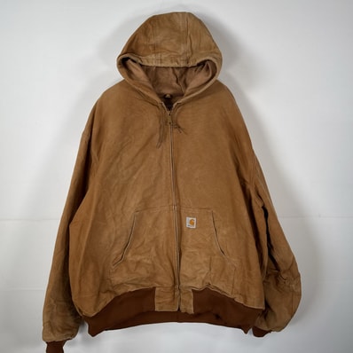 古着 カーハート Carhartt USA製 ダック アクティブジャケット USA製 パーカー オーバーサイズ 4XL ベージュ メンズ