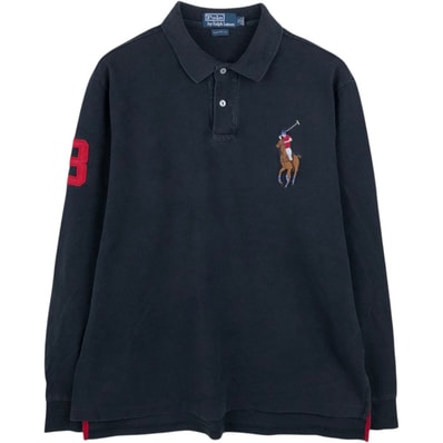古着 ラルフローレン Ralph Lauren POLO by Ralph Lauren CUSTOM FIT ビッグポニー 長袖 ポロシャツ メンズXL相当/eaa667630