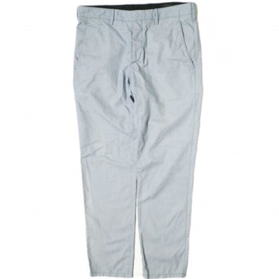 PRADA プラダ コットンスリムトラウザーズ ACS1 2014 3533 SPD91 S141 91X 46 サックスブルー プレス パンツ ボトムス g15685