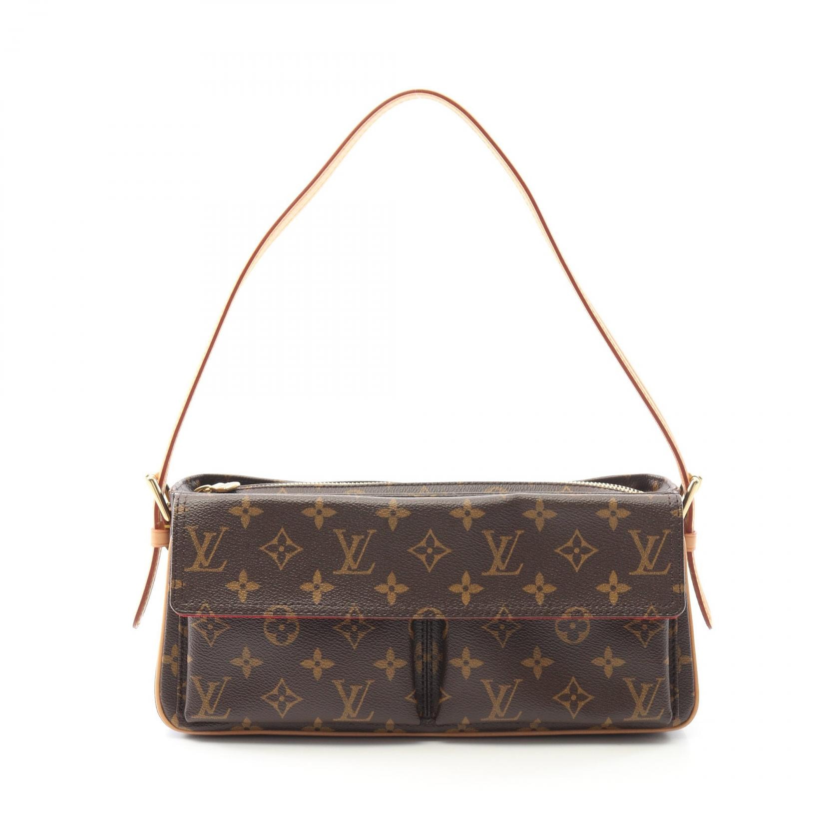 ルイ・ヴィトン LOUIS VUITTON ヴィバシテMM ショルダーバッグ バッグ PVCコーティングキャンバス レザー モノグラム レディース ブラウン系 M51164 【中古】