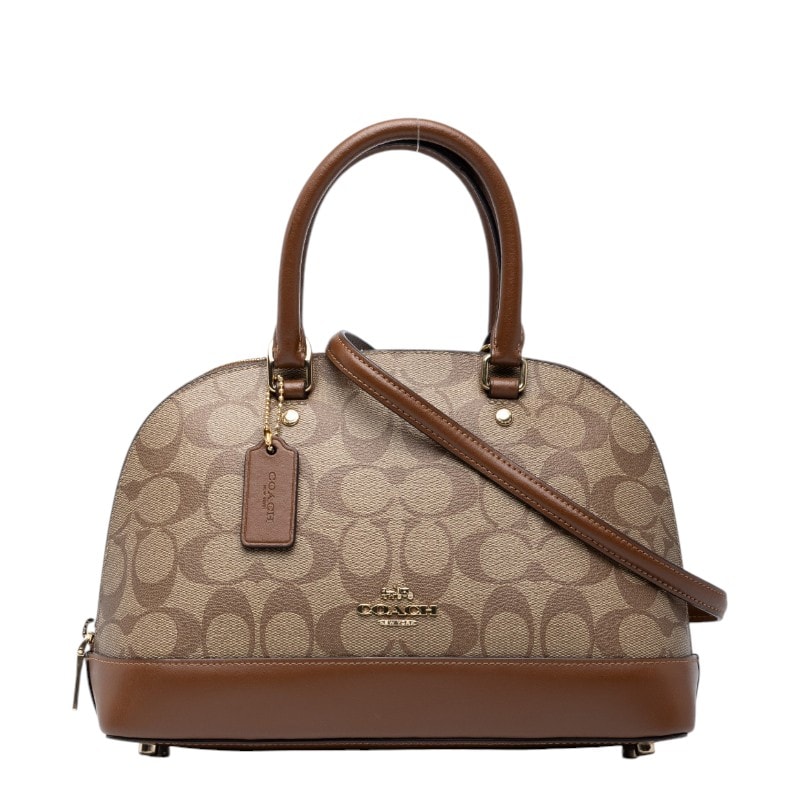 コーチ シグネチャー ハンドバッグ ショルダーバッグ 2WAY F27583 ベージュ PVC レザー レディース COACH 中古