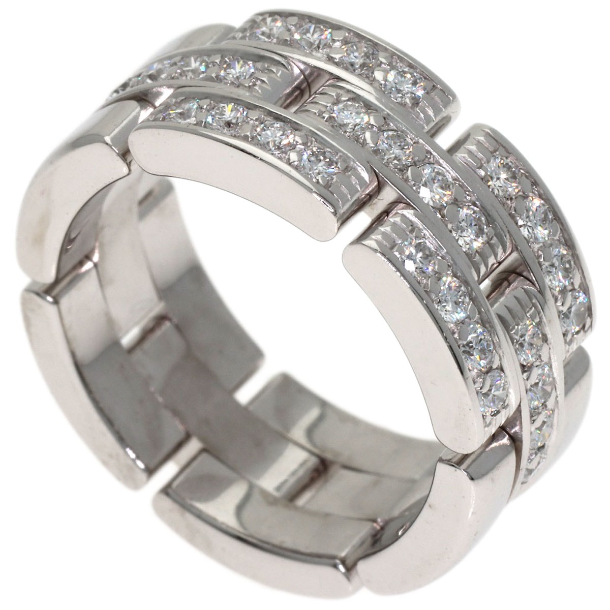 CARTIER カルティエ パンテール ダイヤモンド #50 リング・指輪 K18WG レディース [中古]