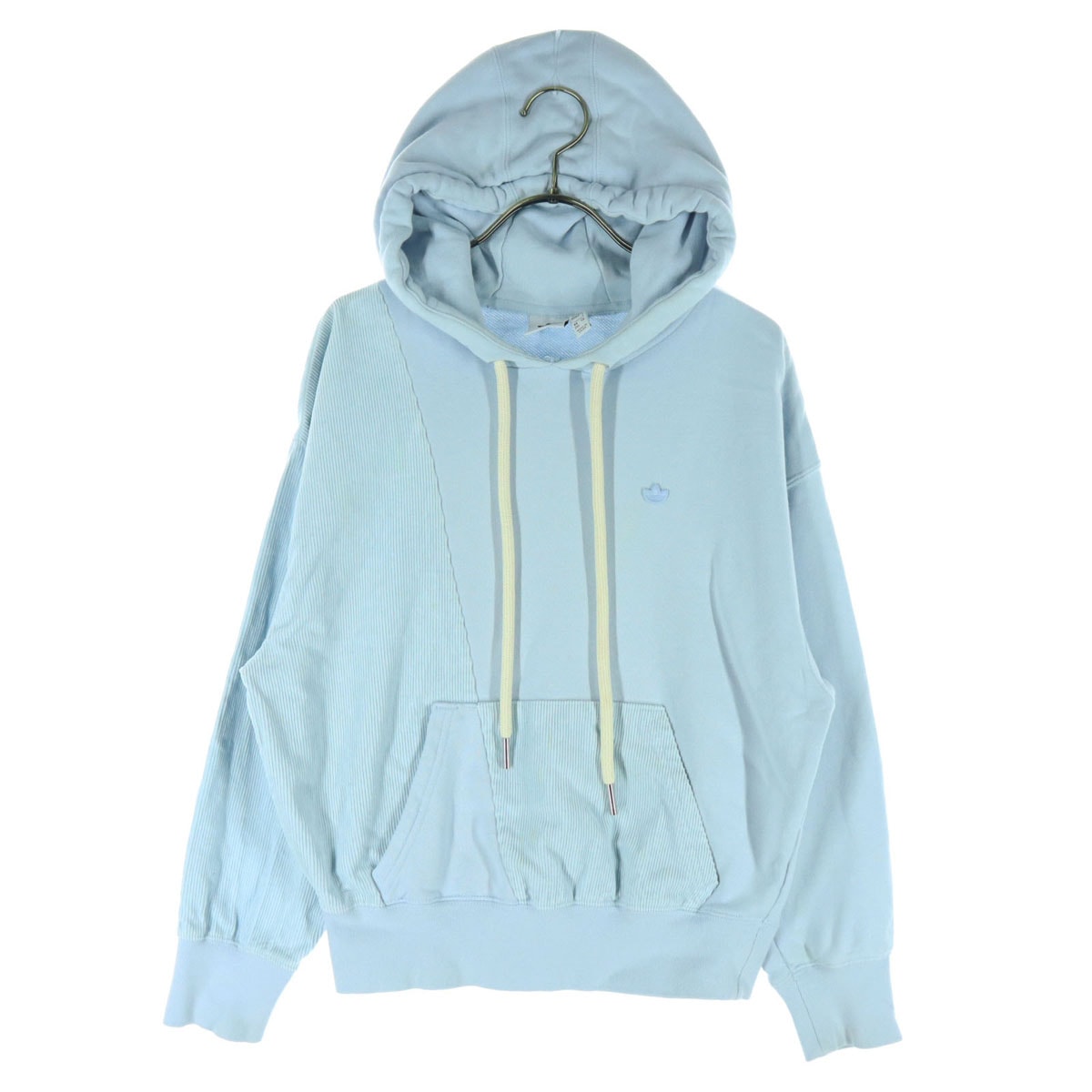 adidas アディダス トレフォイルロゴ 長袖 パーカー S ブルー