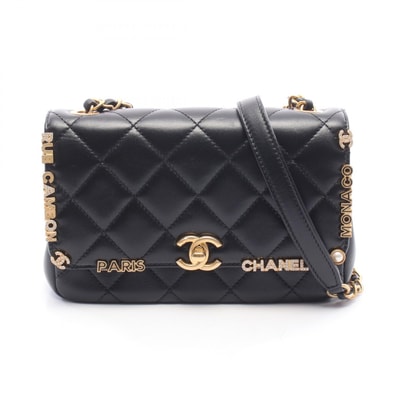 シャネル CHANEL ミニ フラップ バッグ マトラッセ ショルダーバッグ バッグ レザー レディース ブラック系 AS3731 【中古】