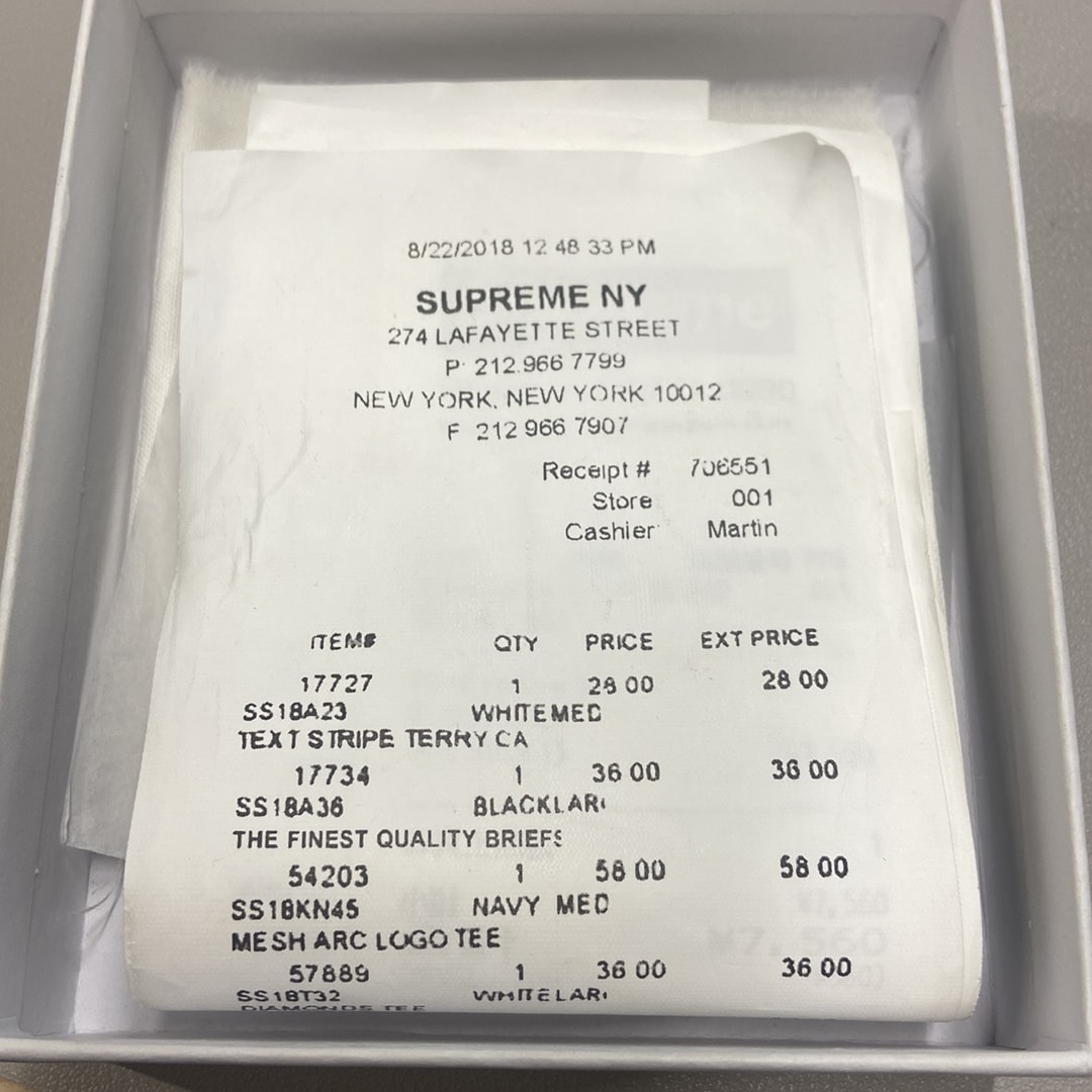 Supreme x MM6 Maison Margiela Receipt Wallet "White"