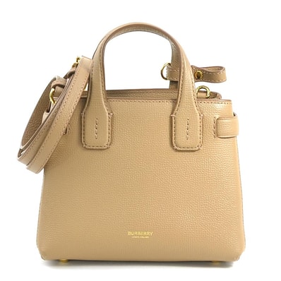 バーバリー BURBERRY ハンドバッグ ショルダーバッグ レザー/キャンバス キャメル レディース【中古】 h31099g