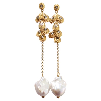 クロエ セレステ パール 真鍮 パール ゴールド ピアス