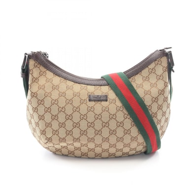 グッチ GUCCI GGキャンバス ショルダーバッグ バッグ キャンバス レザー レディース ベージュ系 / ブラウン系 181092 【中古】