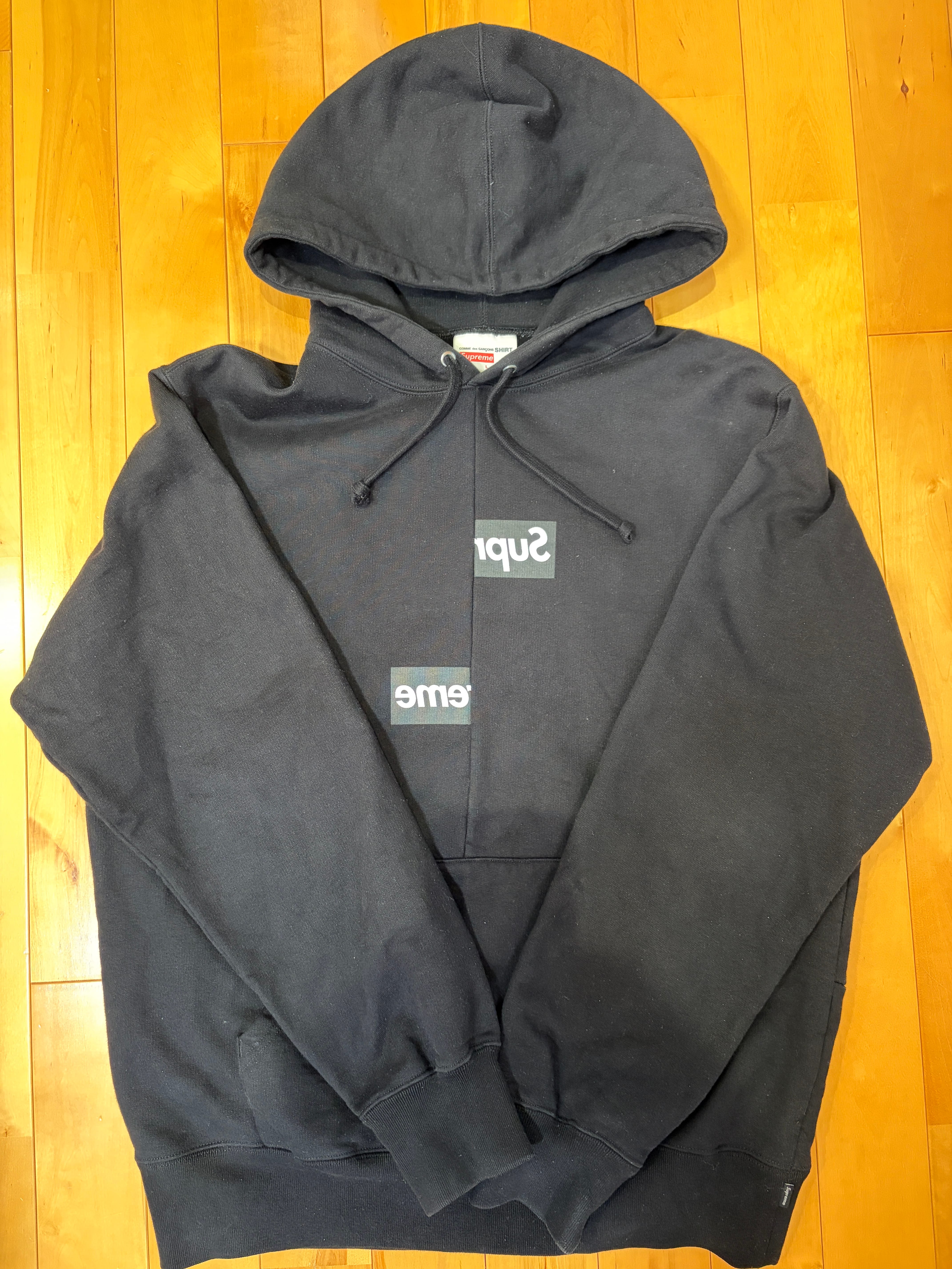 Supreme / Comme des Garçons SHIRT® Split Box Logo Hooded Sweatshirt "Black"