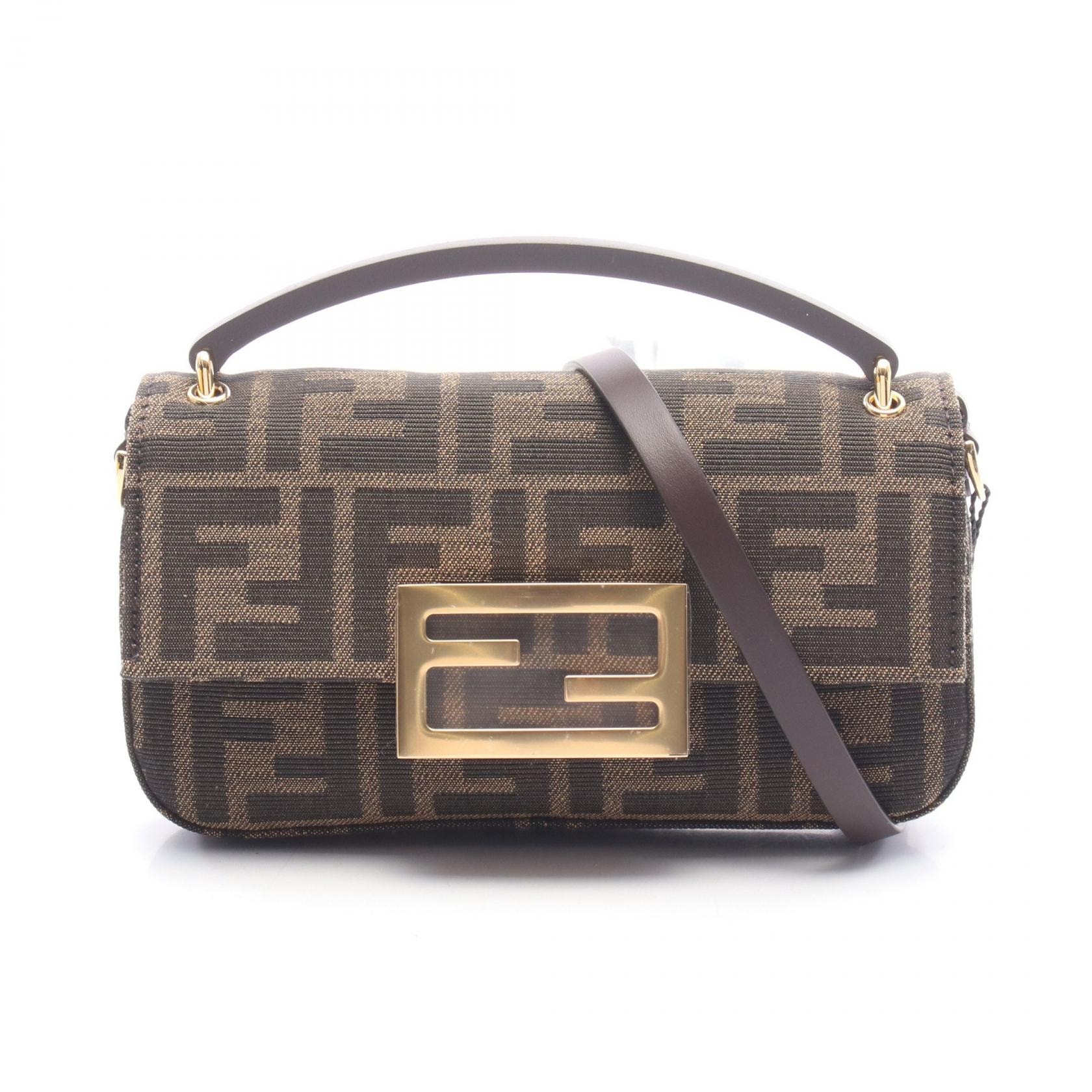 フェンディ FENDI バゲット スマートフォンポーチ ズッカ 2WAY ショルダーバッグ バッグ キャンバス レザー レディース ブラウン系 7AS142AP9LF19TA 【新品】