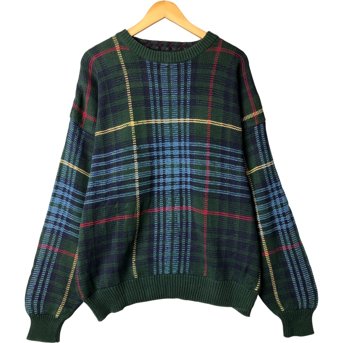 古着 90年代 ノーティカ NAUTICA チェック柄 コットンニットセーター メンズL相当 ヴィンテージ/eaa410873
