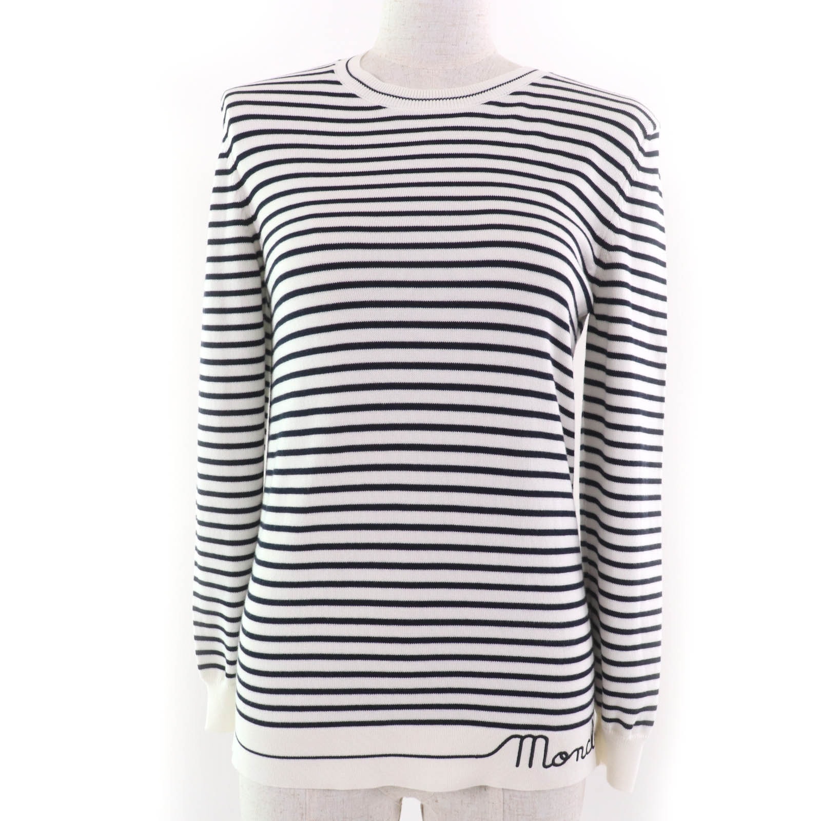 極美品 モンクレール
 ニット アイボリー ブラック レディース XS