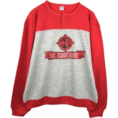 古着 80年代 チャンピオン Champion トリコタグ ヘンリーネック ツートン カレッジスウェットシャツ トレーナー USA製 メンズXL相当 ヴィンテージ/eaa675882