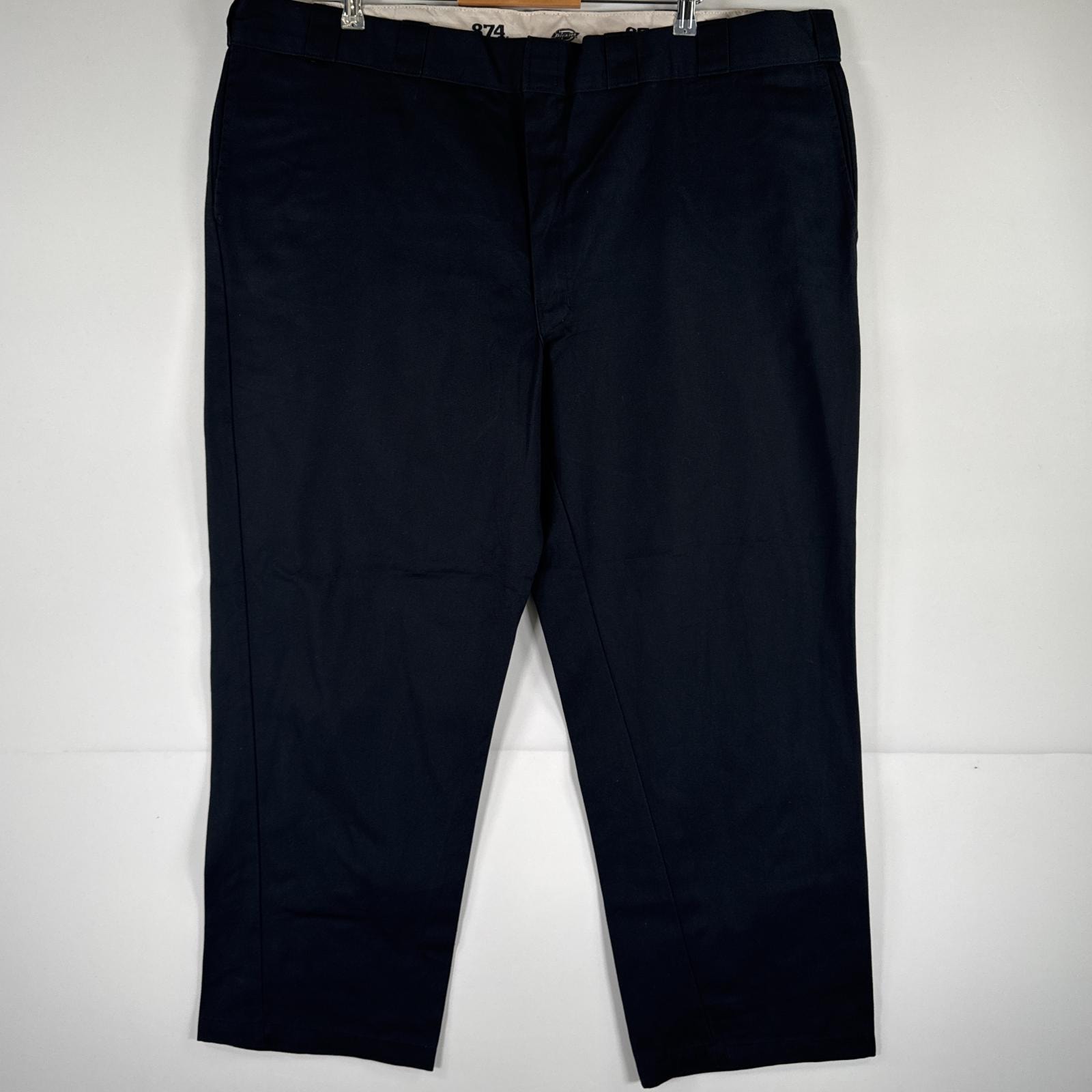 古着 ディッキーズ Dickies ワークパンツ ストレート 作業着 大きいサイズ 874 オリジナルフィット ワンポイント w48 L30  ブラック メンズ