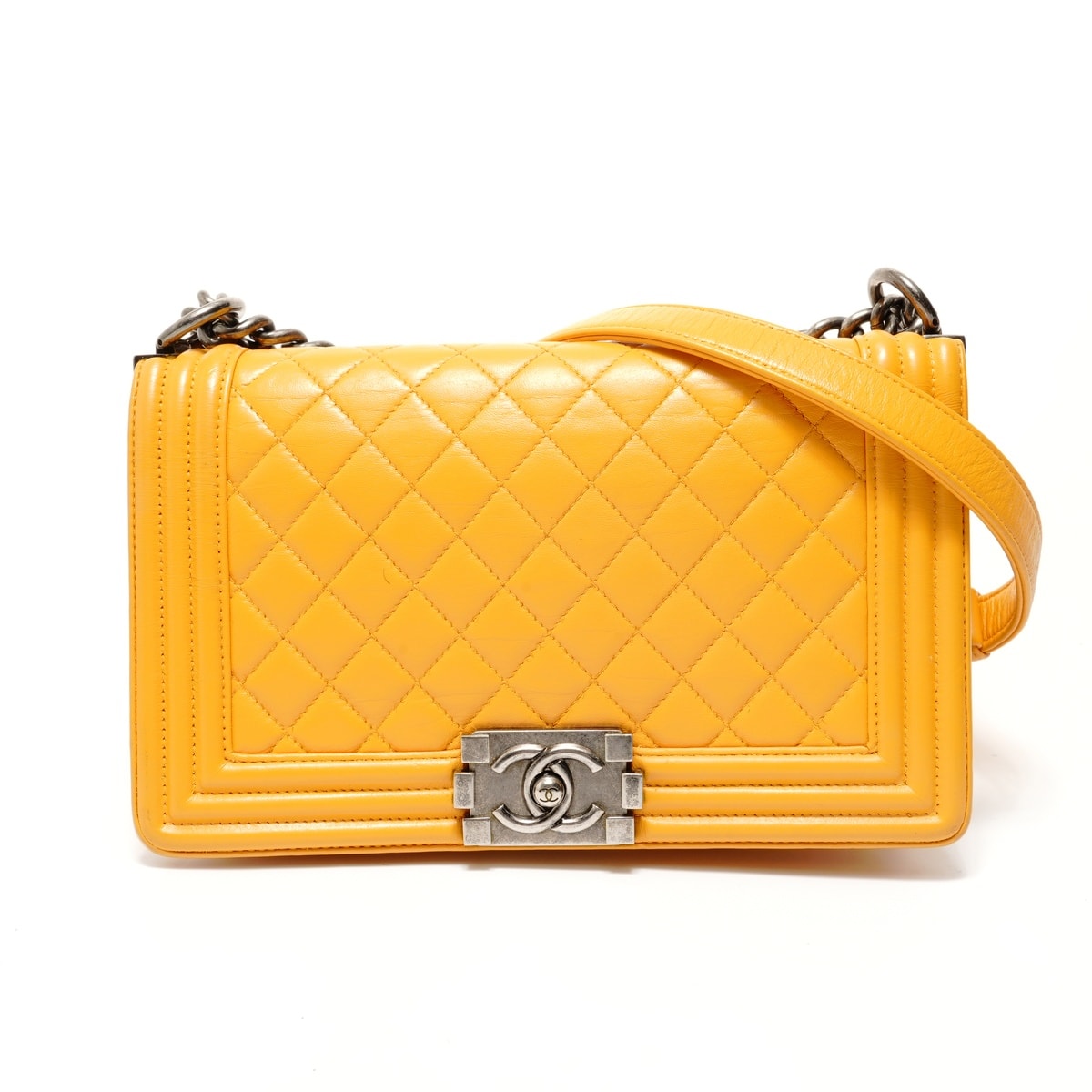 シャネル CHANEL 2014-15 ボーイシャネル フルフラップ チェーン ショルダーバッグ【中古】