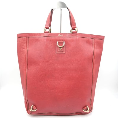 GUCCI(グッチ)アビー ヴィンテージ トートバッグ レッド レザー ゴールド金具 レディース 130733【中古】