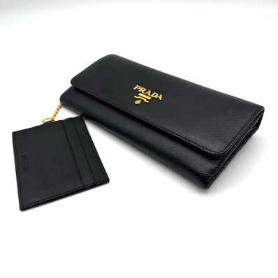PRADA プラダ サフィアーノ フラップ パスケース付き 長財布