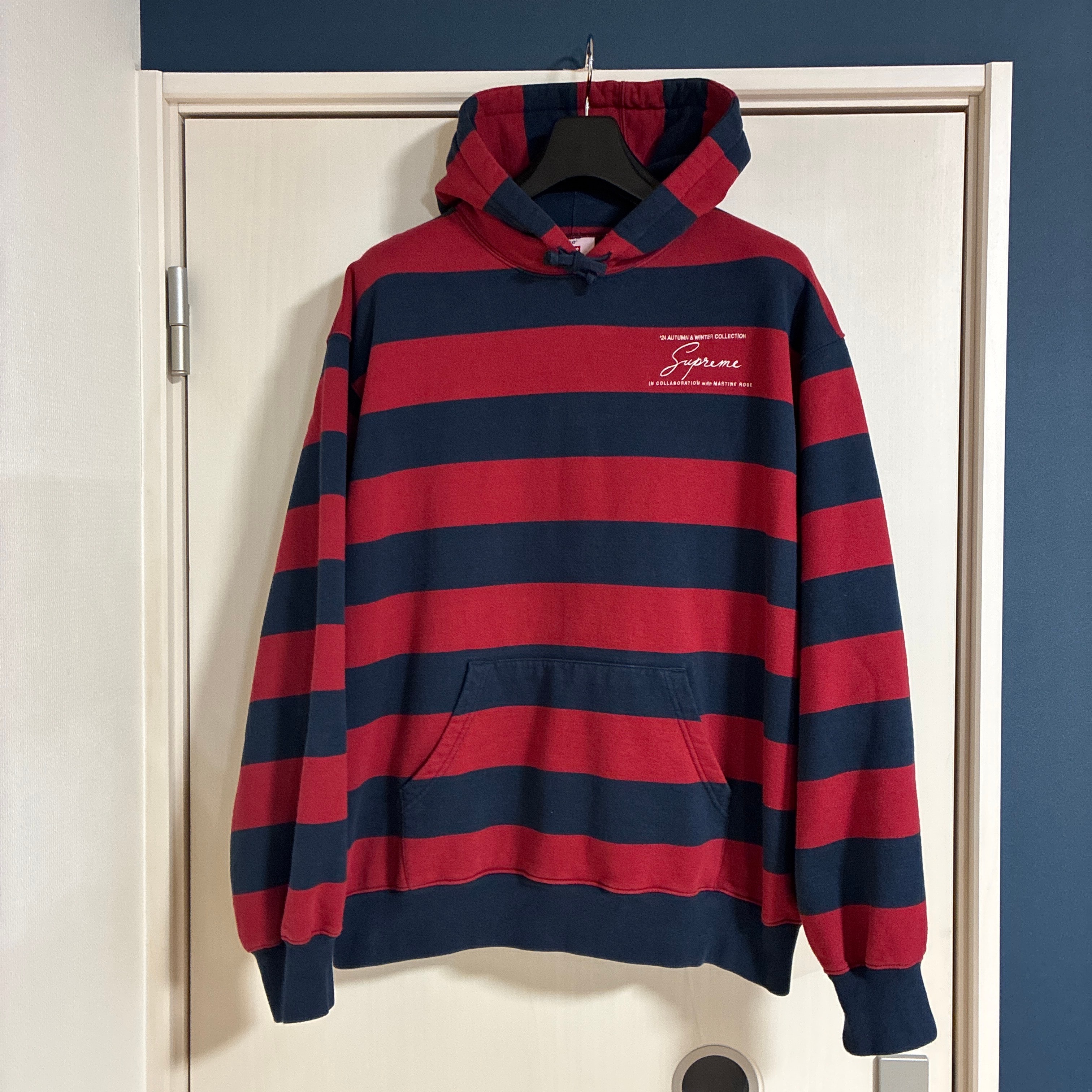 Supreme x Martine Rose Hooded Sweatshirt "Navy Red"
