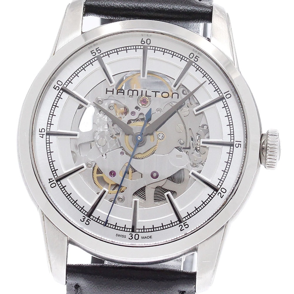 ハミルトン レイルロード スケルトン H406550 メンズ 【中古】