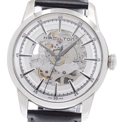 ハミルトン レイルロード スケルトン H406550 メンズ 【中古】
