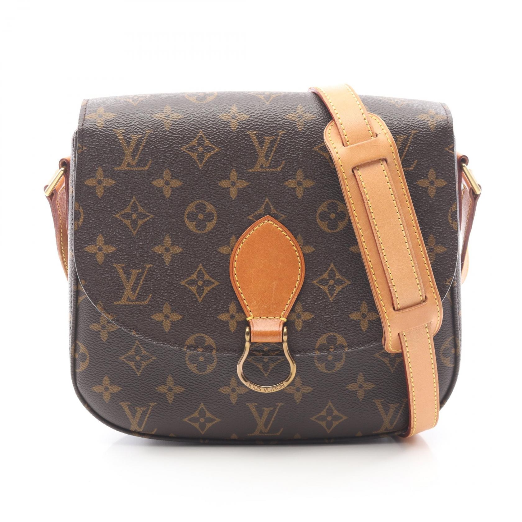 ルイ・ヴィトン LOUIS VUITTON サンクルーGM ショルダーバッグ バッグ PVCコーティングキャンバス レザー モノグラム レディース ブラウン系 M51242 【中古】