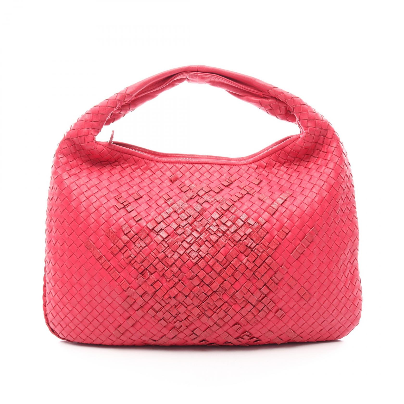 ボッテガヴェネタ BOTTEGA VENETA イントレチャート ホーボー ハンドバッグ バッグ レザー レディース ピンク系 / レッド系 【中古】