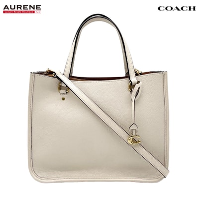 COACH コーチ 2WAY ショルダーバッグ トートバッグ タイラー キャリーオール28 C3460 レザー ベージュ レディース 【中古】