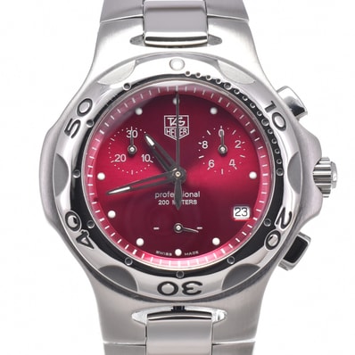 タグホイヤー TAG HEUER CL1213 キリウム クロノグラフ ピンク クォーツ レディース 美品 腕時計 N#150786