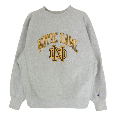 Champion チャンピオン スウェット USA製 80s 90s トリコタグ REVERSE WEAVE NOTRE DAME リバースウィーブ ノートルダム グレー スウェット グレー系 L【中古】