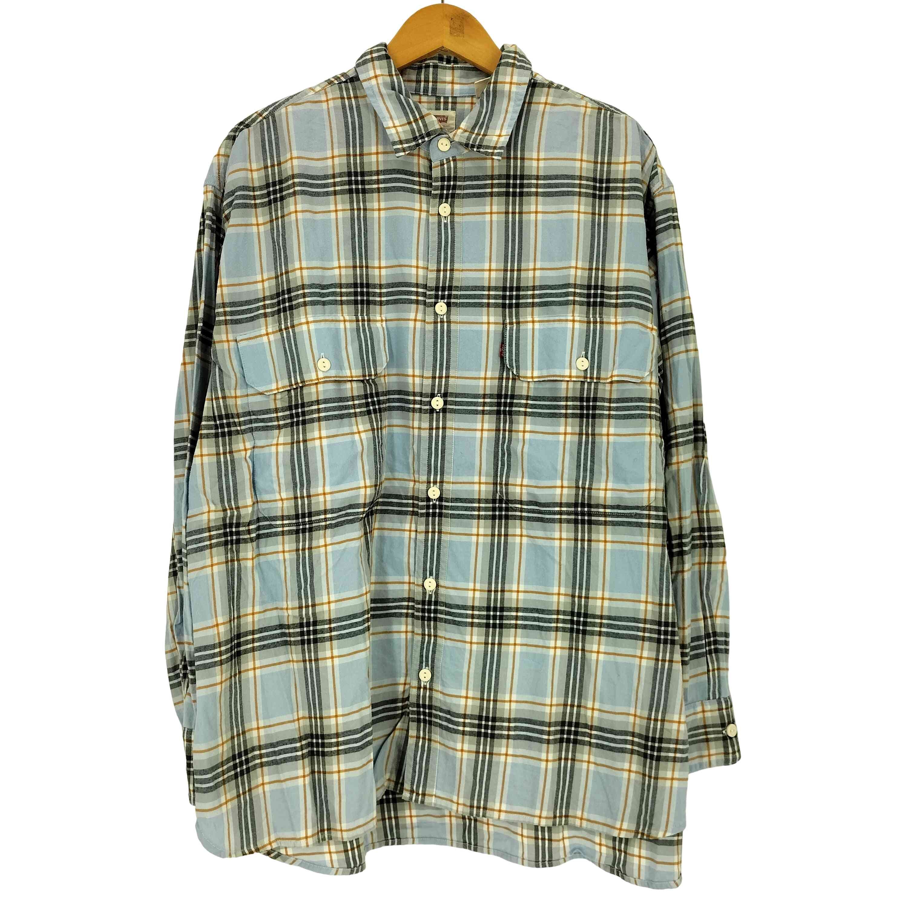 OVERSIZED フラップポケット チェック L/S ネルシャツ【1143883913353】
