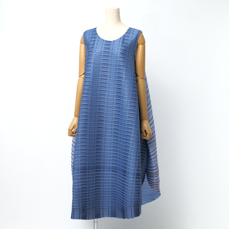 ■美品■2024年製■PLEATS PLEASE ISSEY MIYAKE プリーツプリーズ イッセイミヤケ VEGE MIX 2 ワンピース サイズ- チュニック プリーツ ノースリーブ ブランド古着【中古】20240923/RA1263