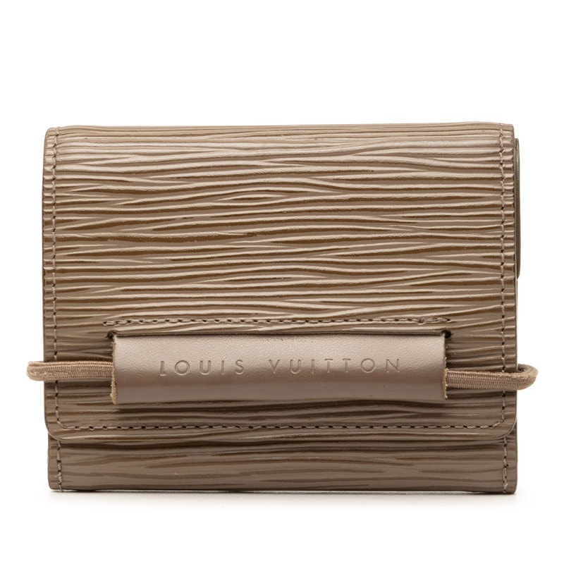 ルイ ヴィトン エピ ポルトフォイユ エラスティック 三つ折り財布 M6346C ブラウン系 レザー レディース LOUIS VUITTON 【中古】