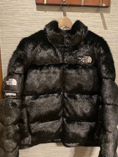 Supreme x The North Face Faux Fur Nuptse Jacket "Black"