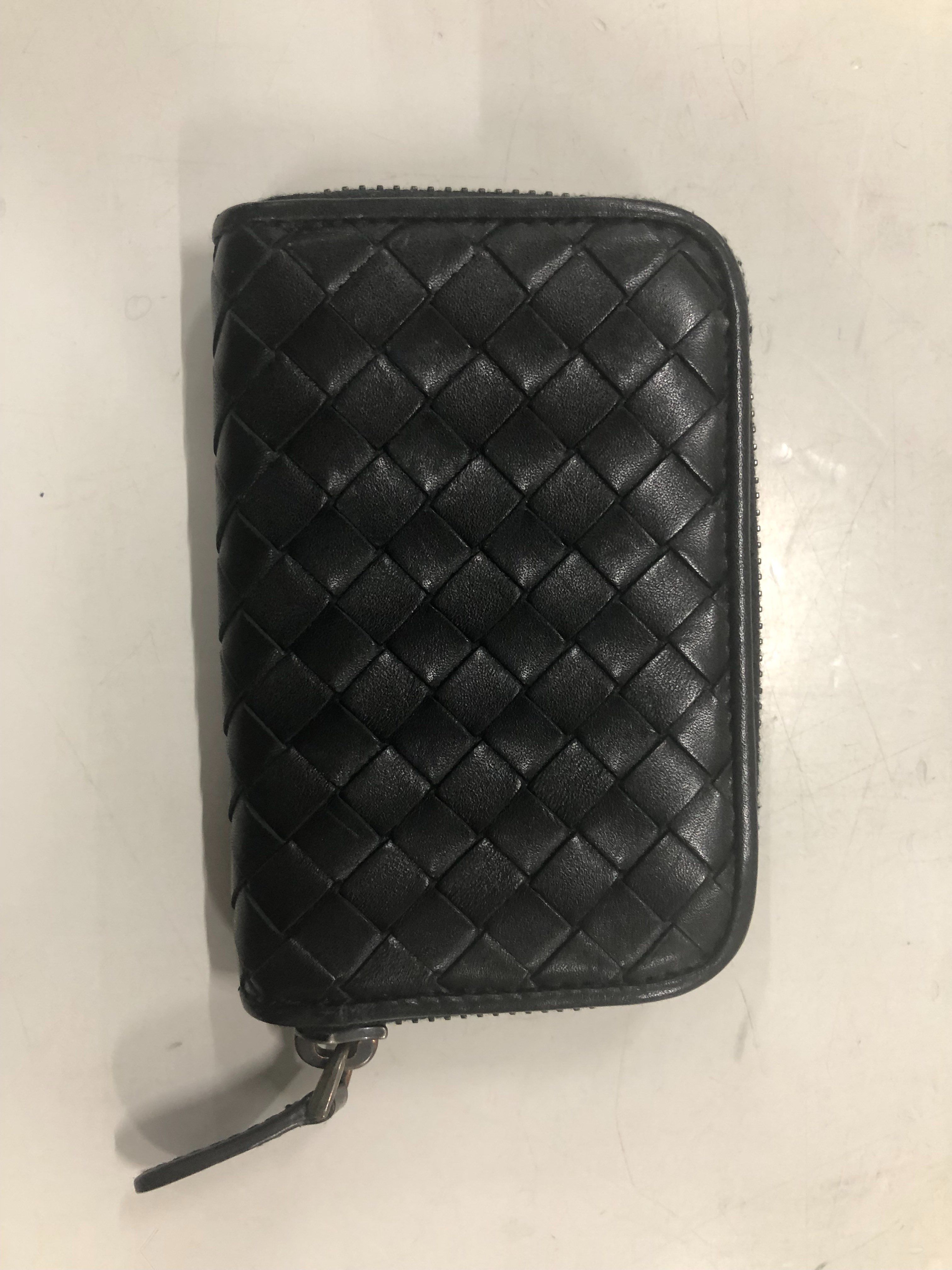 Bottega Veneta Zip Round Coin Case "Black"