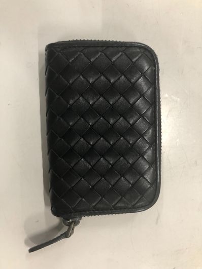 Bottega Veneta Zip Round Coin Case "Black"