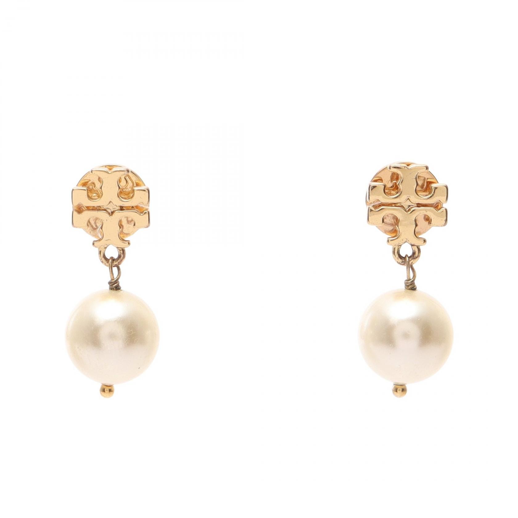 トリーバーチ Tory Burch KIRA キラ ピアス ジュエリー GP(ゴールドメッキ) フェイクパール レディース ゴールド系 / ホワイト系 【中古】