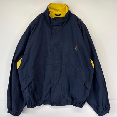 古着 チャップスラルフローレン CHAPS RALPHLAUREN ジャケット スウィングトップ ブルゾン フルジップ ワンポイントロゴ M ネイビー メンズ