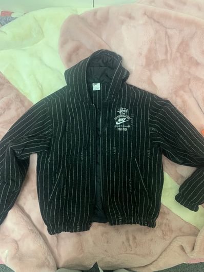 Stussy x Nike Striped Wool Jacket "Black"