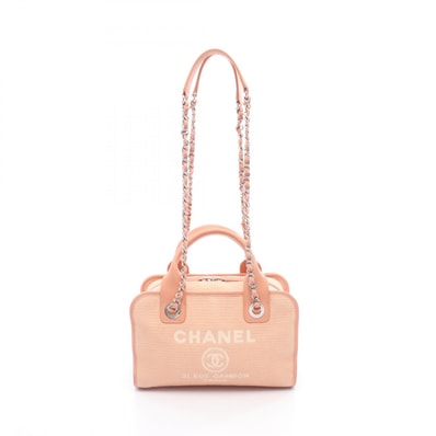 シャネル CHANEL ドーヴィル ボーリングバッグ ショルダーバッグ バッグ キャンバス レザー レディース ピンク系 A92750 【中古】