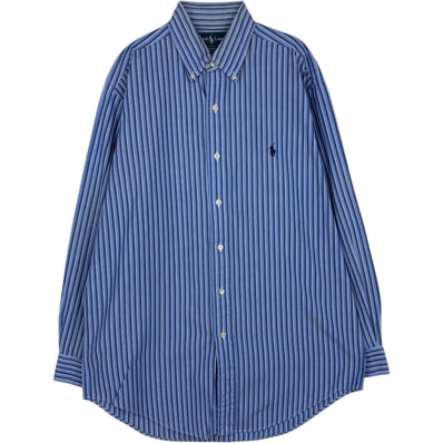古着 ラルフローレン Ralph Lauren YARMOUTH 長袖 ボタンダウンストライプシャツ メンズM相当/eaa649995