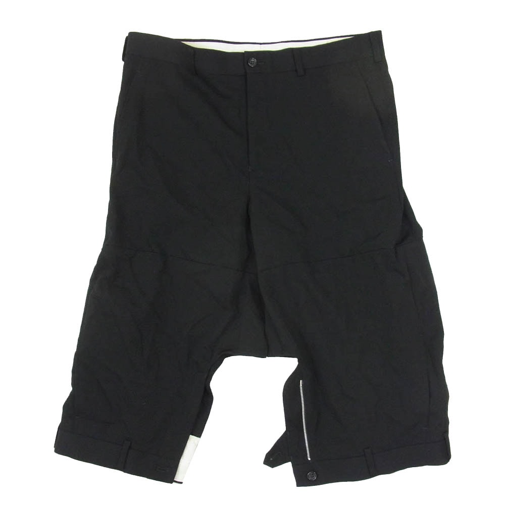 COMME des GARCONS HOMME PLUS コムデギャルソンオムプリュス ショートパンツ 24SS PM-P046 ウールギャバ ドッキング ショート パンツ ショーツ ブラック系 L【中古】