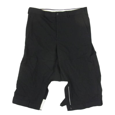 COMME des GARCONS HOMME PLUS コムデギャルソンオムプリュス ショートパンツ 24SS PM-P046 ウールギャバ ドッキング ショート パンツ ショーツ ブラック系 L【中古】