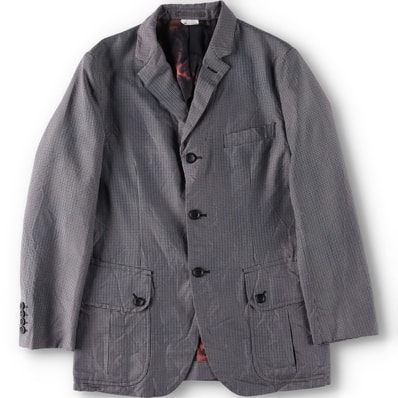 古着 コムデギャルソン COMME des GARCONS HOMME DEUX 2021S/S 縮絨 千鳥格子柄 テーラードジャケット メンズM相当/yaa000419
