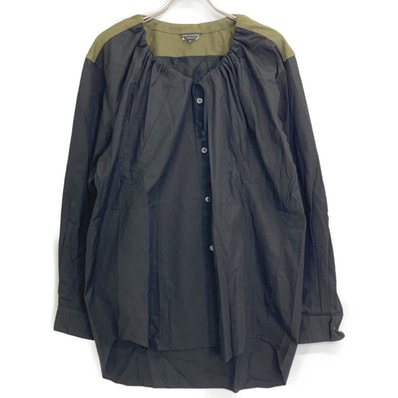 コムデギャルソンオムプリュス PP-B021 25年製 ブラック×カーキ ドッキングシャツ M