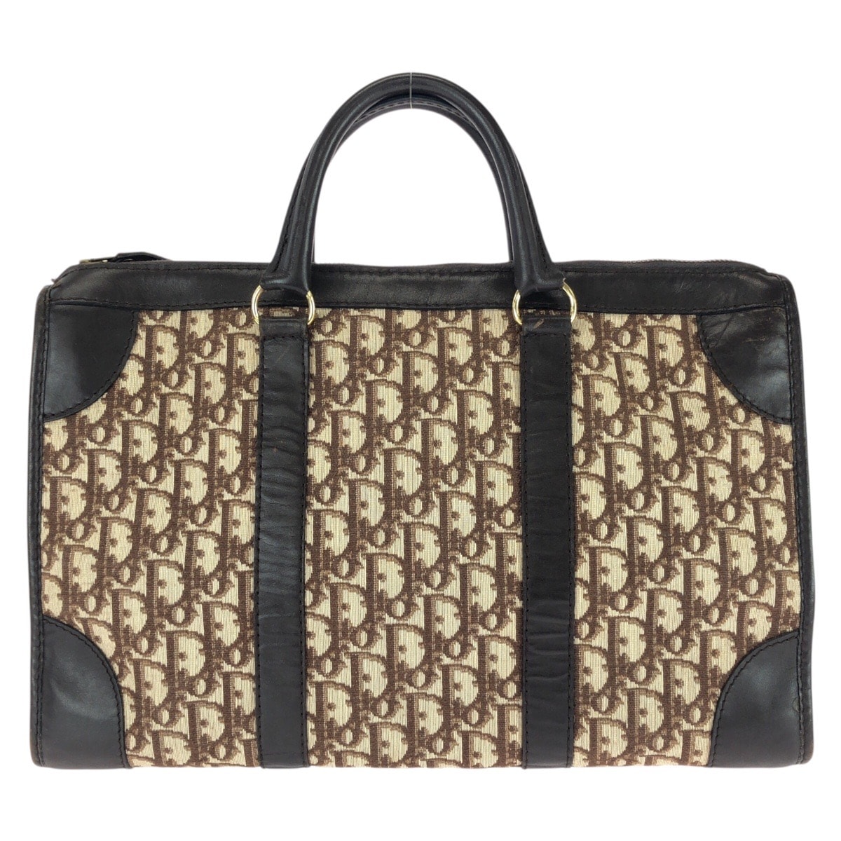 Dior ディオール ヴィンテージ トロッター ブラウン ゴールド金具 キャンバス レザー/ ハンドバッグ ボストンバッグ ビジネスバッグ 男女兼用 604118 【中古】