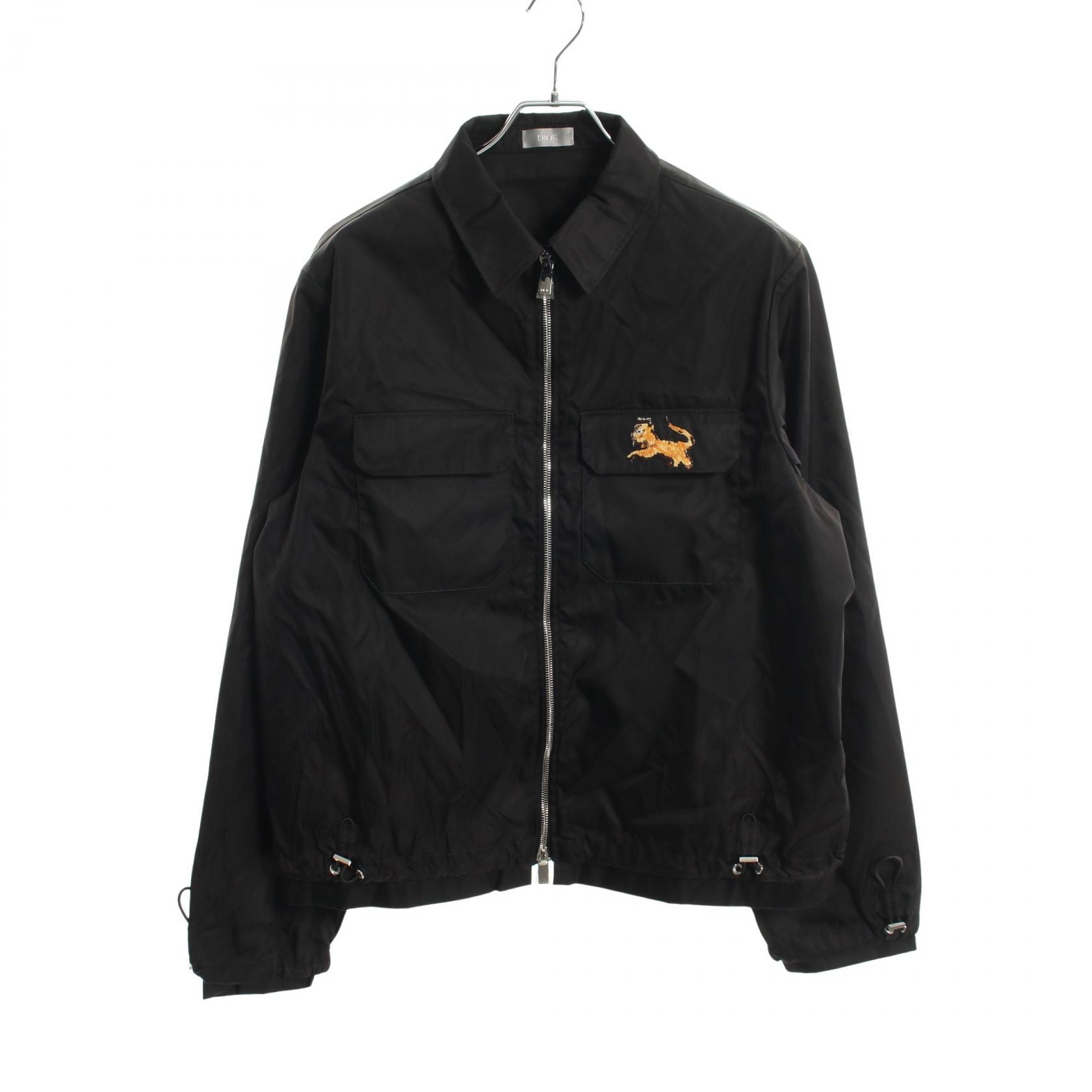 ディオール Dior DIOR × PETER DOIG ライオン 刺繍 ジップアップ ブルゾン 衣料品 アウター ナイロン メンズ ブラック系 193C536B4732 【中古】